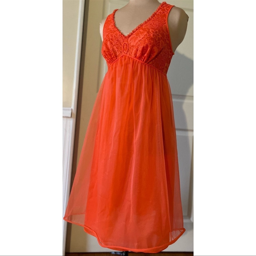 Tangerine Dream Vintage 1960s Vanity Fair Layered Chiffon Nightgown